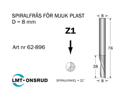 Spiralfräs D=8 L=38 TL=76 S=8