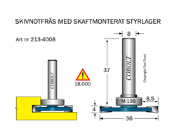 Skivnotfräs L=4 F=8.5 D=36 S=8