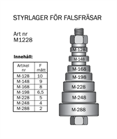 Kullager-sats för falsfräsar