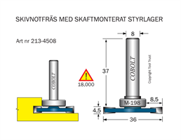 Skivnotfräs L=4.5 F=8.5 D=36 S=8