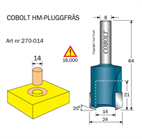 HM Pluggfräs D1=14 D2=24 S=8