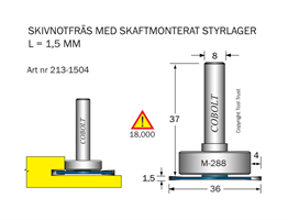 Skivnotfräs L=1.5 F=4 D=36 S=8