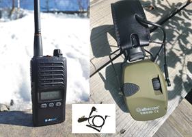 Radiopaket X5-155mhz.Svart.Hörselskydd+kabel PTT