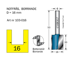 Notfräs D=16 L=20 TL=53 S=6