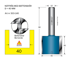 Notfräs D=40 L=35 TL=90 S=12