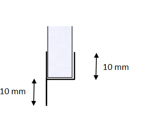 Slepelist / subbelist 10 mm, for 4-6 mm glass