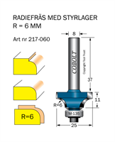 Avrundningsfräs R=6 D=25 L=11 S=8