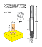 Tappborr D=10 TL=140 S=13