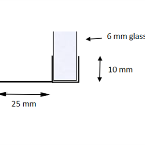 Kantlist 25 mm m/90 gr.sidetetting, 4-6 mm glass