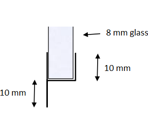 Slepelist/subbelist 10 mm, for 8 mm glass
