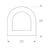 D-profil 23x23 mm Hvit TPE - 25 meter