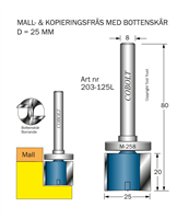 Mallfräs D=25 L=20 TL=80 S=8