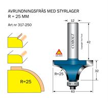 Avrundningsfräs R=25 D=63 L=32 S=12