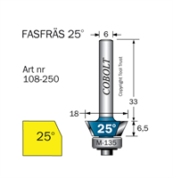 Fasfräs 25° L=6.5 D=18 S=6