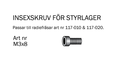 Insexskruv M3x8mm till 117-010 & 117-020