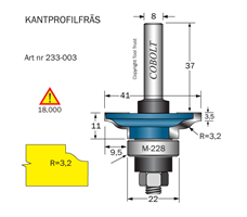 Kantprofilfräs R=3.2 D=41 L=11 F=9.5