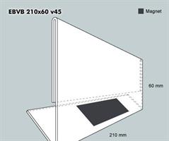 Etiketthållare EBVB 210-60F vinklad 45°