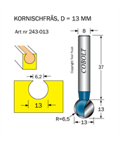 Kornischfräs R=6.5 D=13 L=13 S=8