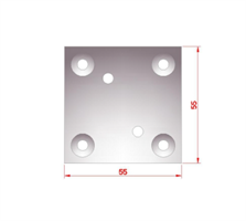 Bunnplate alu natur for balkongstender Ø32 mm