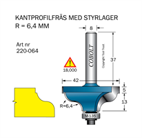 Kantprofilfräs R=6.4 L=18 F=14.5