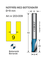 Notfräs D=9 L=20 TL=62 S=8