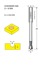 Kvistborr HSS D=8 TL=90 S=8