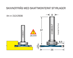 Skivnotfräs L=2.5 F=8.5 D=36 S=8