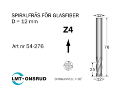 Spiralfräs D=12 L=25 TL=76 S=12