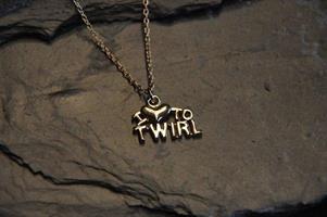 I Love To Twirl Necklace, Gold