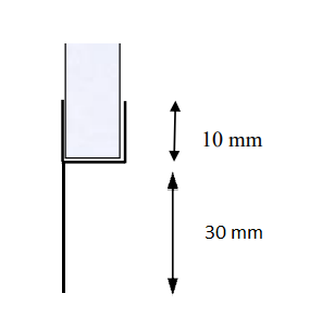 Slepelist/subbelist 30 mm, for 4-6 mm glass
