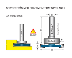 Skivnotfräs L=6 F=6 D=36 S=8