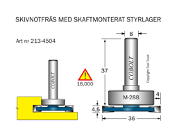 Skivnotfräs L=4.5 F=4 D=36 S=8