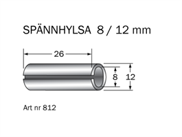 Spännhylsa 8 < 12 mm L=26