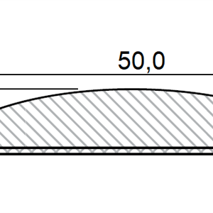 Trimlist / veggbeskytter 50x7 mm sort - Løpemeter