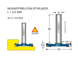 Skivnotfräs L=5.5 D=36 S=8