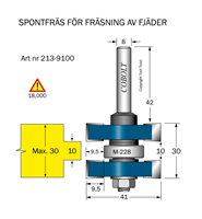 Spontfräs L1=10 L2=30 F=9.5 D=41 S=8