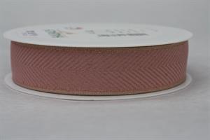 Band 25 mm 20 m/r fiskben rosa/linne/guld