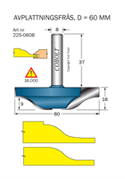 Frisfräs D=60 R=16 L=16 S=8