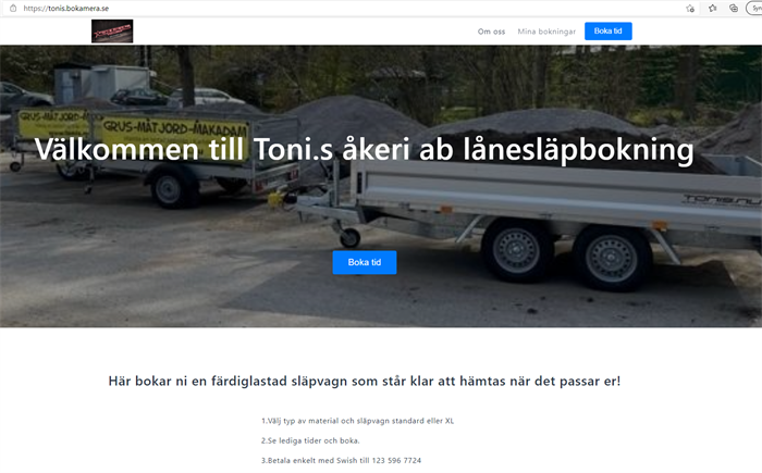 Nytt online bokningsystem för lånesläpar