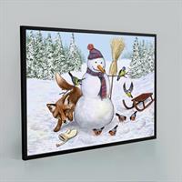 Snögubbe,  70x50 cm (Poster, inramad)
