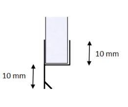 Kantlist mellomtetting/anslag 10 mm, 4-6 mm glass