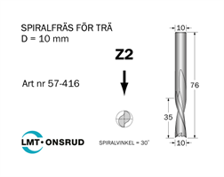 Spiralfräs D=10 L=35 TL=76 S=10