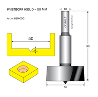 Kvistborr HSS D=50 TL=90 S=10