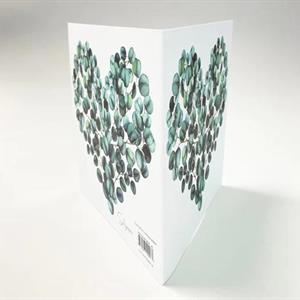 Kort SP 16x16cm grönt hjärta kuvert 10/fp