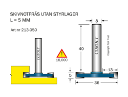 Skivnotfräs L=5 D=36 S=8