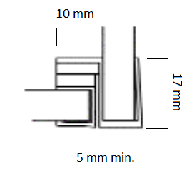 Magnetlist 90 gr. m/anslag for 8 mm glass - 1 par