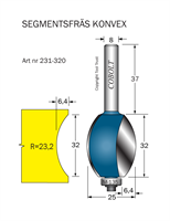 Segmentfräs R=23.2 L=32 F=6.4 S=8