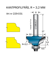 Kantprofilfräs R=3.2 L=14.6 F=9.5