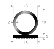 Lukeprofil 18x20 mm sort - Løpemeter