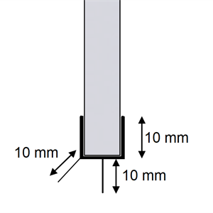 Slepelist/subbelist 10 mm, for 6-8 mm glass